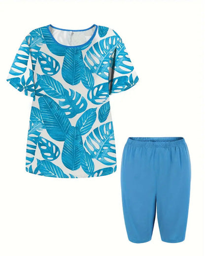 Tankini Ronde Hals Korte Mouw Bedrukt