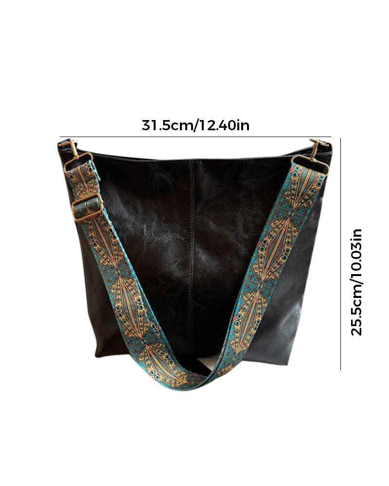 Vintage schouderband grote emmertas