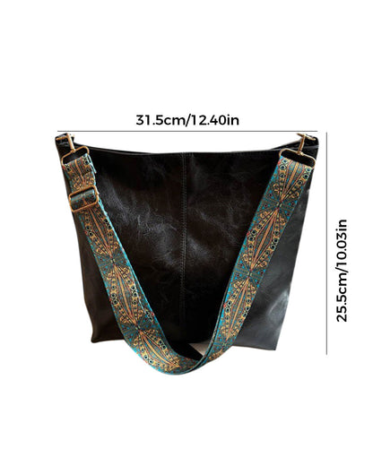 Vintage schouderband grote emmertas