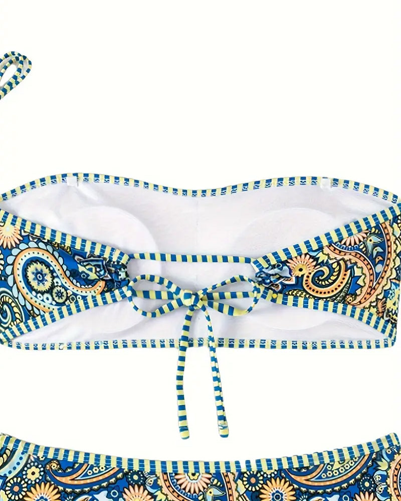 Badpak Twee-delig Etnische Stijl Gedrukt