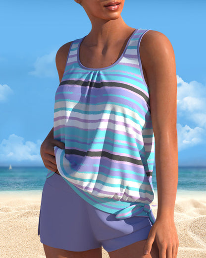 Tankini's met U-hals-streepprint