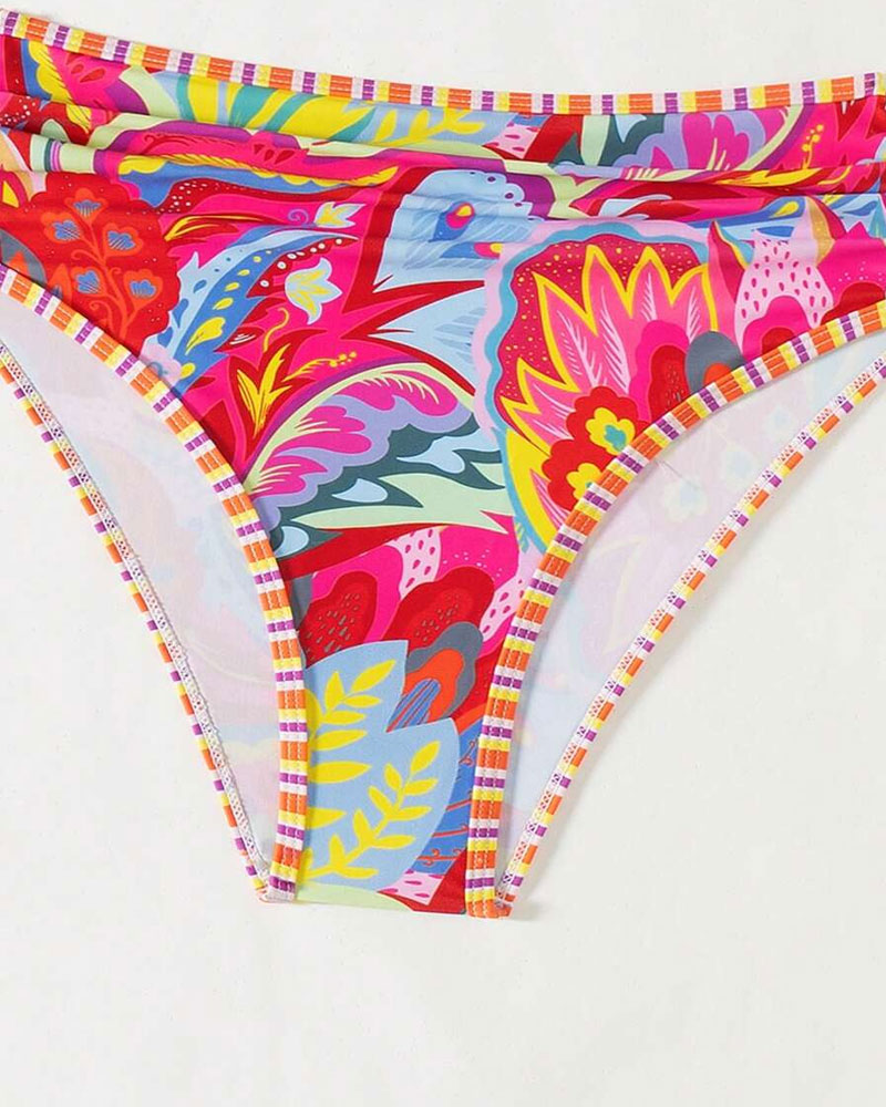 Badpak BH-stijl Hoge Taille Gedrukte Driehoek