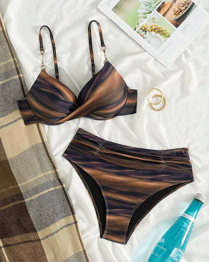 Bikini Retro Kleurverloop Geplooid Sexy