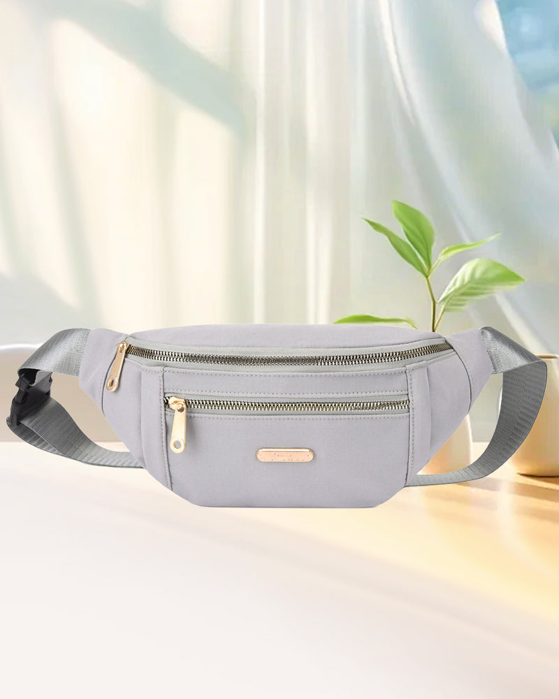 Eenvoudige effenkleurige schoudertas aan de voorkant