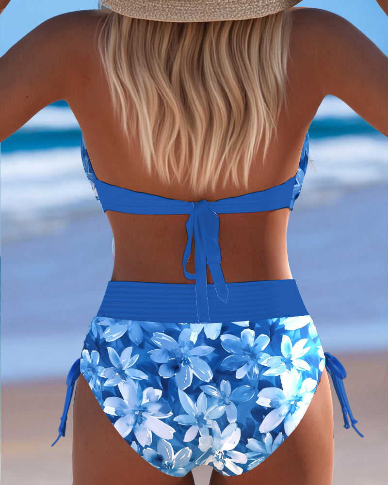 Bikini Sexy Diepe V Bedrukt Tweedelig Driehoek