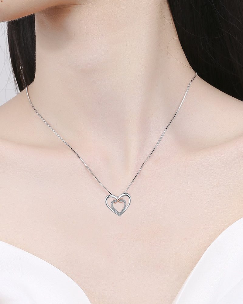 Twee harten Infinity ketting
