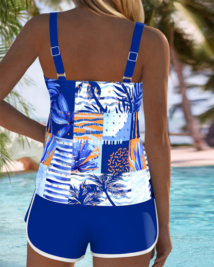 Tankini Tweedelig Kokospalmprint Boxershort
