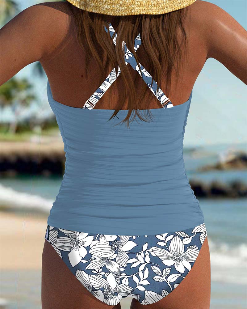 Tankini Kruisband Geribd Driehoekprint