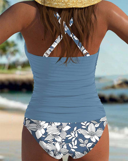 Tankini Kruisband Geribd Driehoekprint