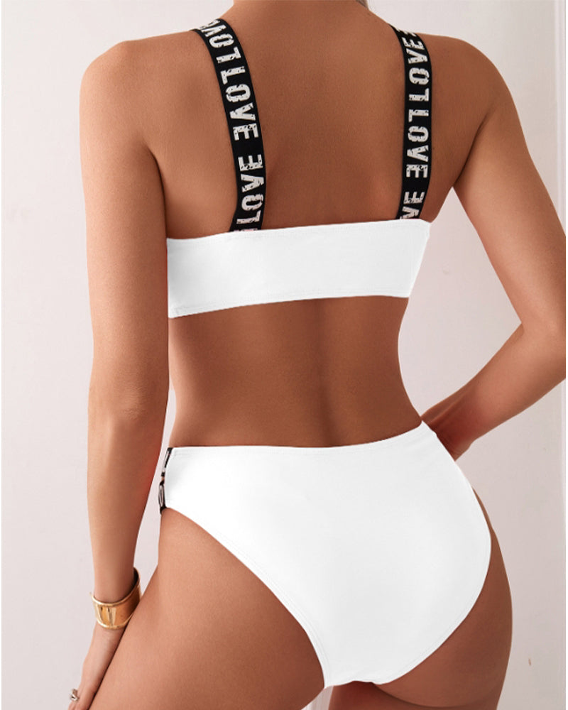 Bikini Letter Bandjes Bh Tweedelig