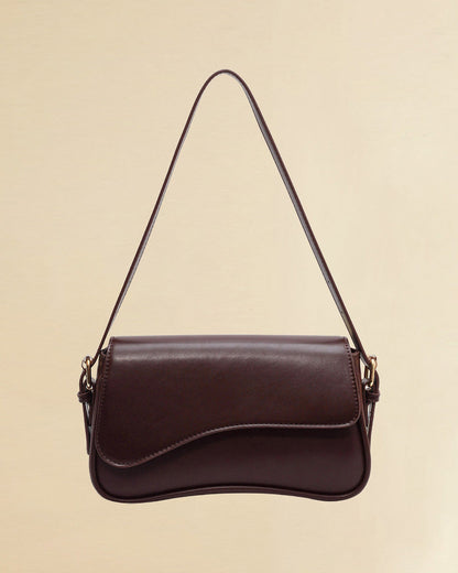 Eenvoudige schoudertas met magnetische gesp en effen kleur