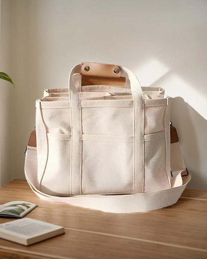 Grote canvas tas met dubbele handgrepen