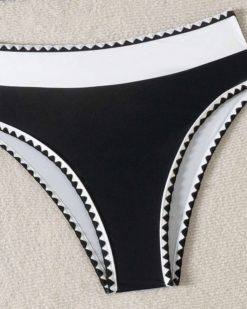 Bikini Sexy Contrastkleur Gesplitst Driehoek