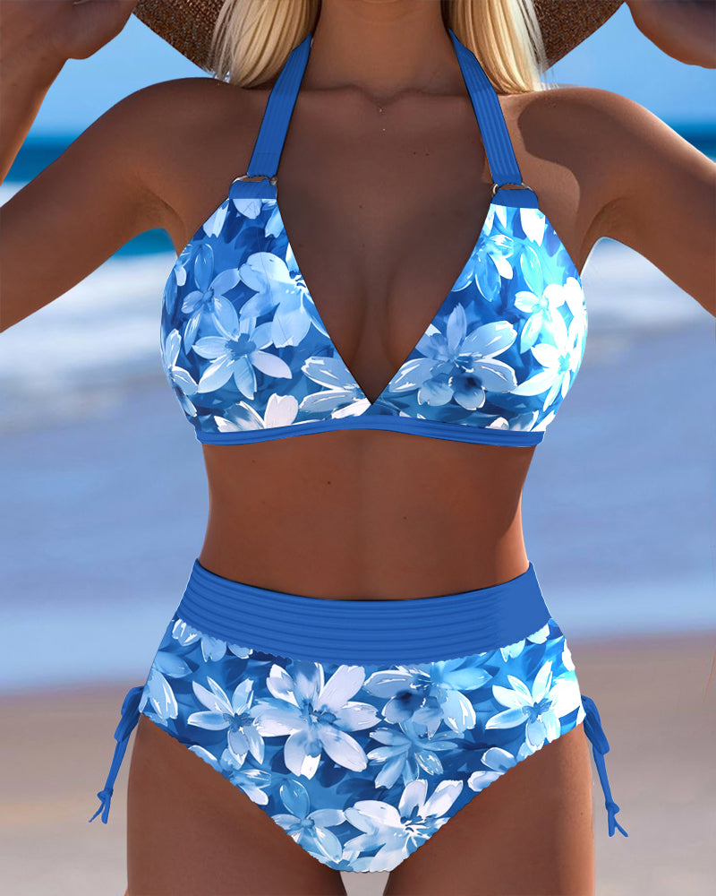 Bikini Sexy Diepe V Bedrukt Tweedelig Driehoek