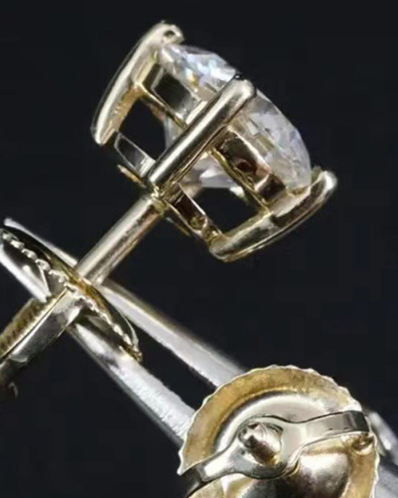 Klassieke ronde zirkonia oorknopjes