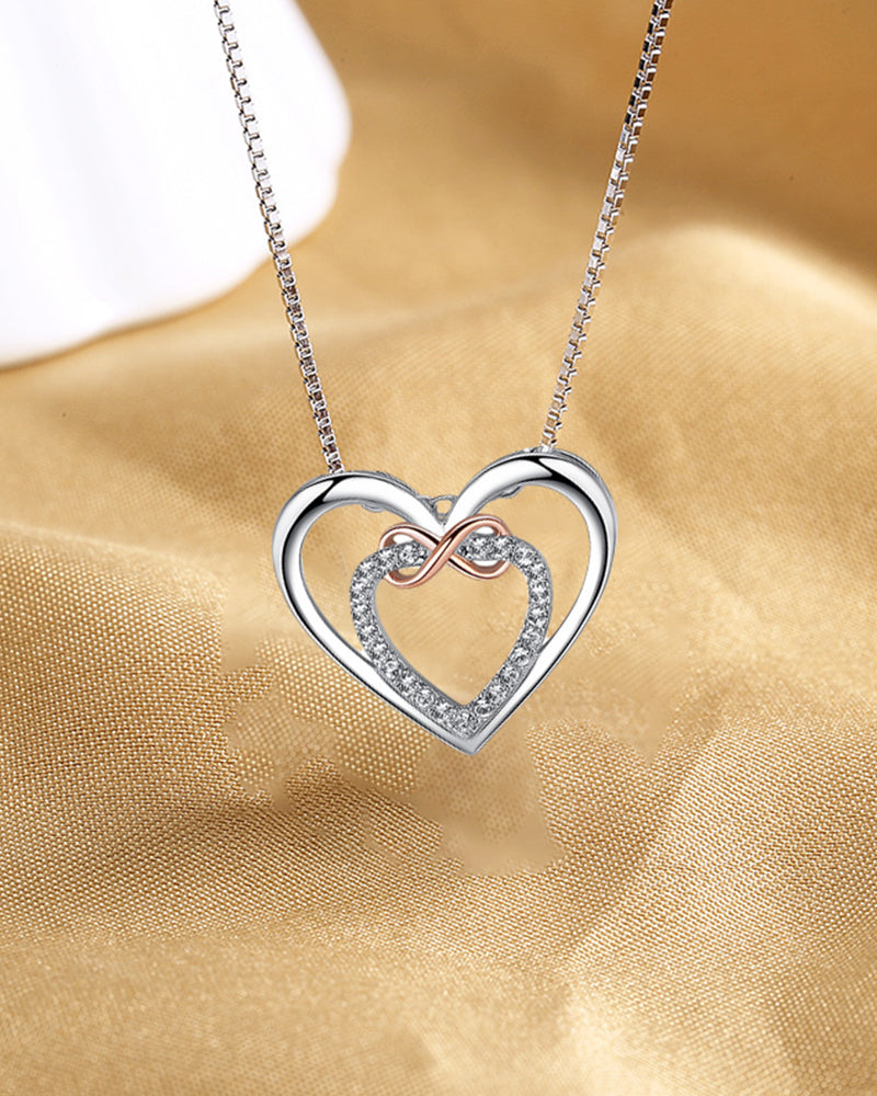 Twee harten Infinity ketting