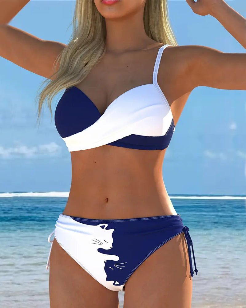 Bikiniset Met Kruis-Kat Design