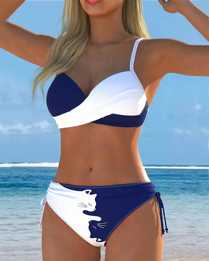 Bikiniset Met Kruis-Kat Design