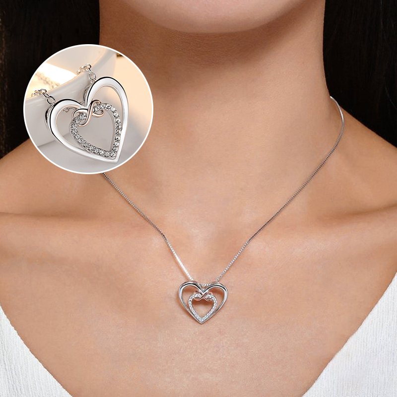 Twee harten Infinity ketting