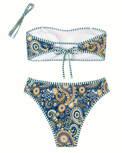 Badpak Twee-delig Etnische Stijl Gedrukt