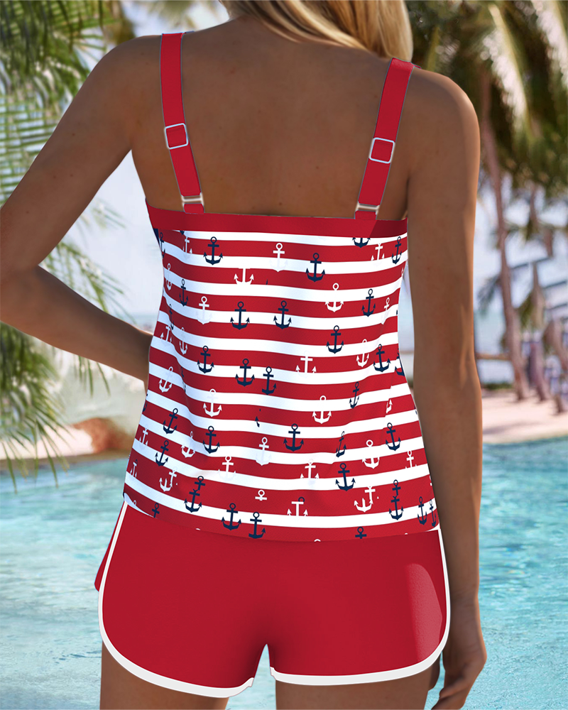 Zwempak Geprint Draagband Shorts