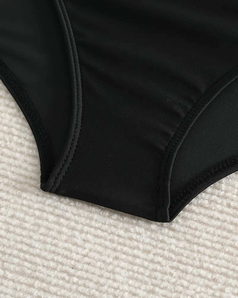 Badkleding Onderkant Geplooid Effen Hoge Taille