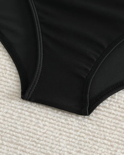 Badkleding Onderkant Geplooid Effen Hoge Taille