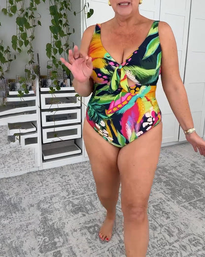 Badpak Eendelig Bladerenprint