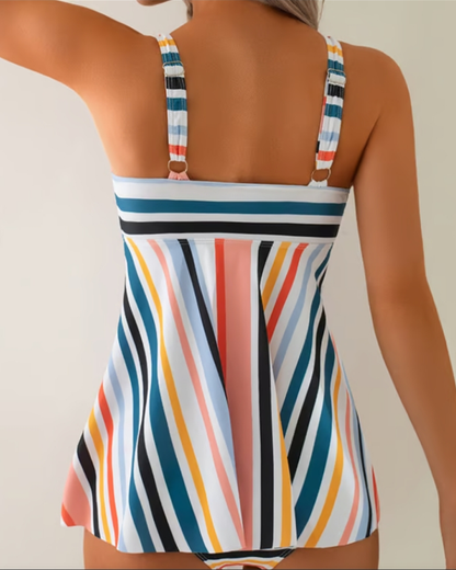 Badpak Lace-Up Gestreept Driehoek Tweedelig