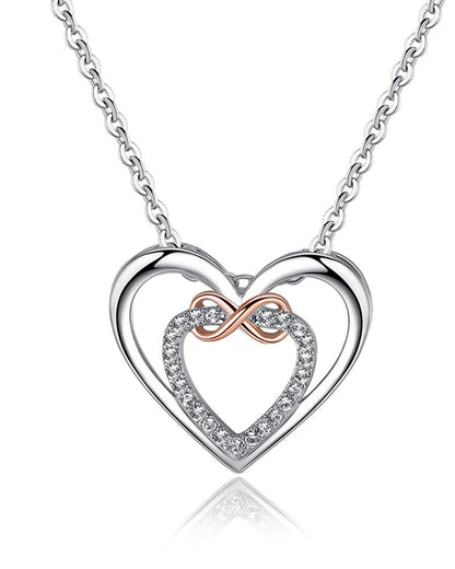 Twee harten Infinity ketting