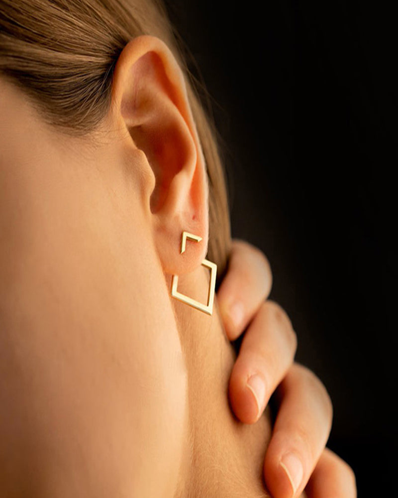 Eenvoudige diamantvormige elegante oorbellen