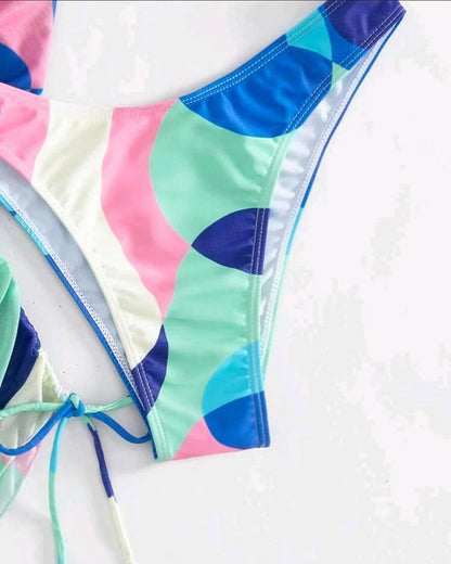 Badpak Omslag Gedrukt Bikini Driedelig