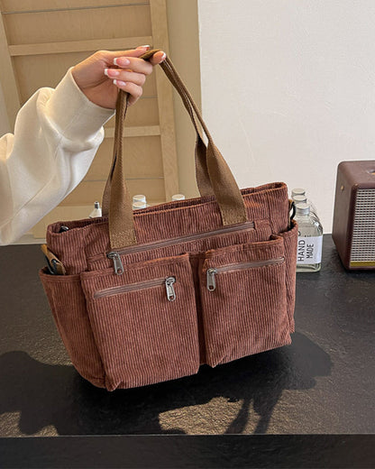 Effen kleur corduroy tas