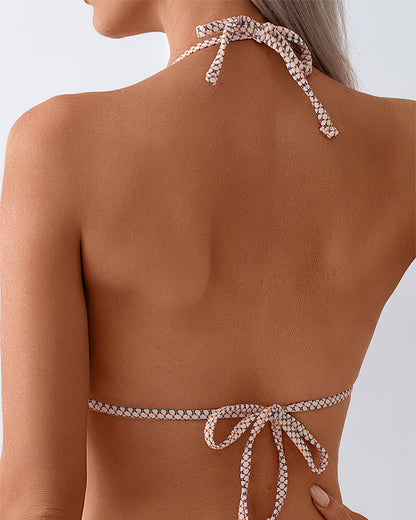 Zwempak Twee-delig Retroprint Halternek Driehoek