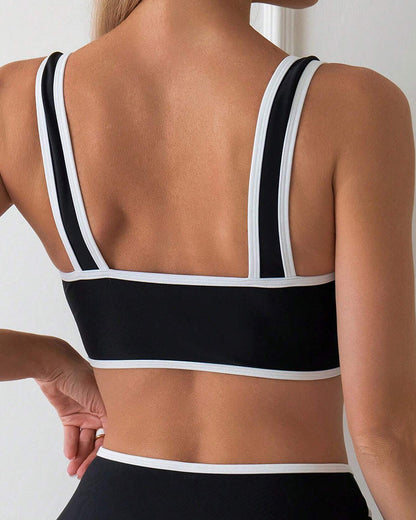 Badpak Tweedelig Gestreept Kleurblok Bikini