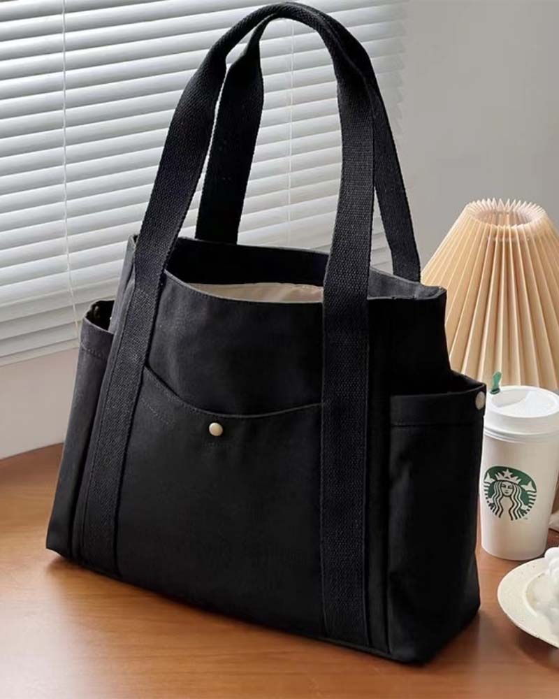 Grote canvas tas met dubbele handgrepen