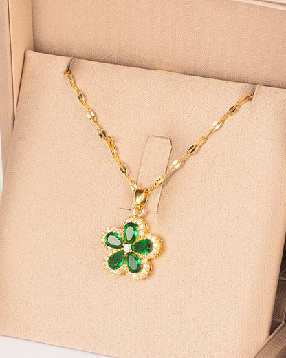 Halsketting met vijf bloemblaadjes, 360° draaibaar