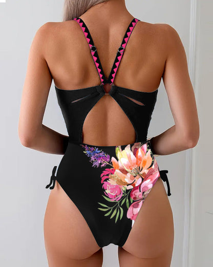 Badpak Één-delig Groot Bloemenprint