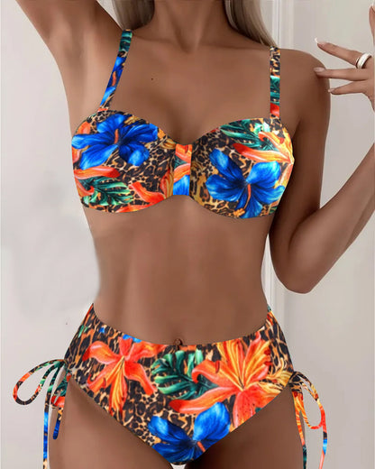 Bikini Bralette Luipaard Bloemenprint