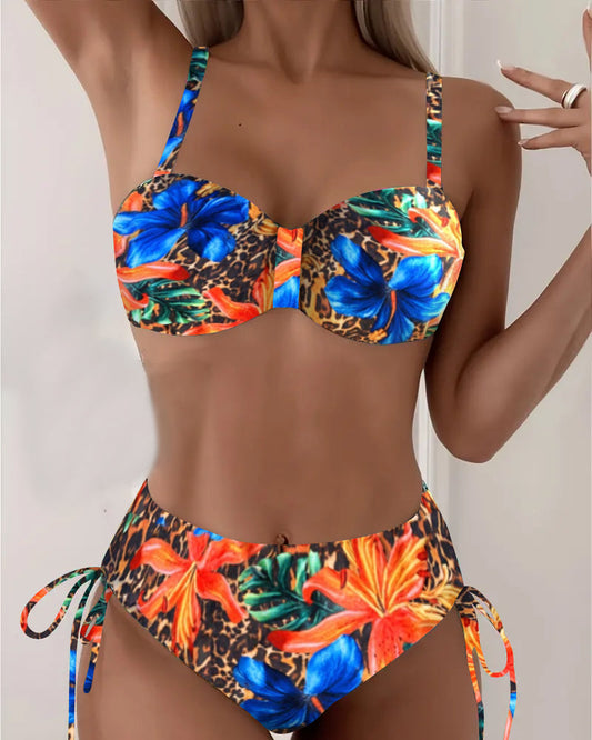 Bikini Bralette Luipaard Bloemenprint