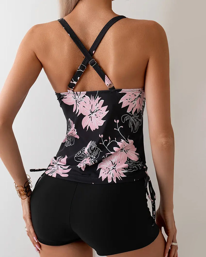 Zwemkleding Geprint Casual Open Rug Twee Delen