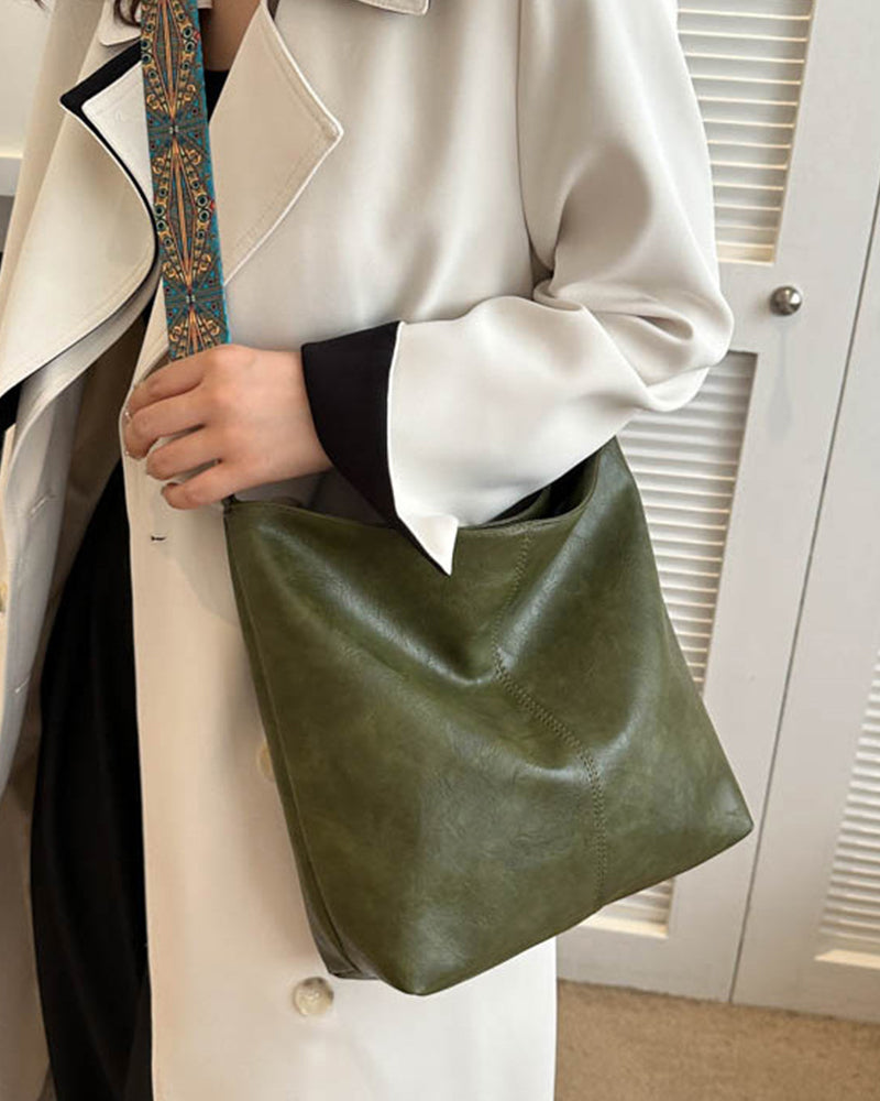 Vintage schouderband grote emmertas