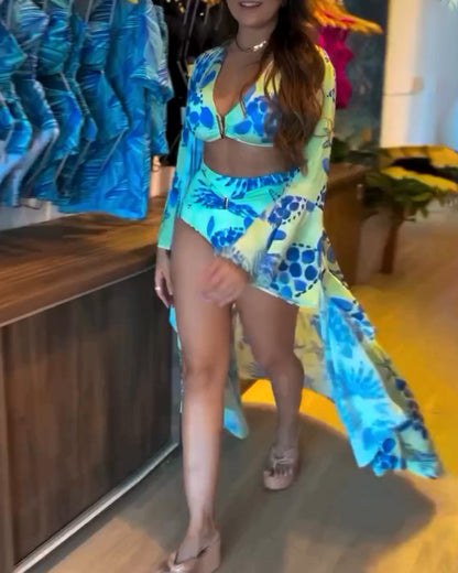 Vakantie - geprint Zwembroek met Flaresleeves