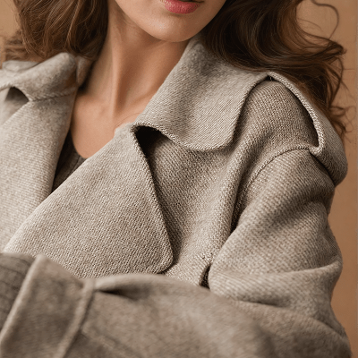 Moderne Gestructureerde Jas voor Vrouwen